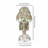 Enamel Flower Lamp Box Gift Idea Home Decor Handmade Design for Dressing Table