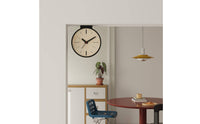 Battery Operated Double Sided Corner Clock Silent Movement Double-Sided Wall Clock Non-Ticking for Living Room, Hallway, Office