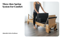 5 Pieces Pilates Reformer Bed Adjustable Foot Support Bar Pilates Core Bed Piano Steel Reformer Exercise Machine for Home Gym Users, Recovery Patients