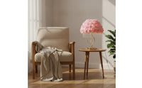 Rose Lamp Romantic Floral Table Lamp Gold-Tone Soft Glow for Girls, Bedroom, Nightstand