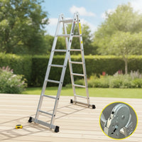 Multi-Position Ladder Foldable Portable Ladder Aluminum for Craftspeople, Homeowners, Home Maintenance, Warehouse