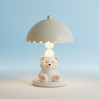 White Bear Table Lamp Press Control Kids Table Lamp Rechargeable for Bedroom