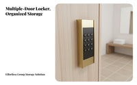 Lockable Wooden Locker Unit Large Capacity Changing Room Cabinet with Lock Heavy-Duty Multi-Door Storage Locker Realistic Wood Grain for Employees, Students, Clients, Gym, Bathroom, Office, School