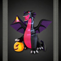 Halloween Dragon Decoration Outdoor Inflatable Dragon Inflatable with Fan Pump up Bright for Homeowners, Yard, Lawn
