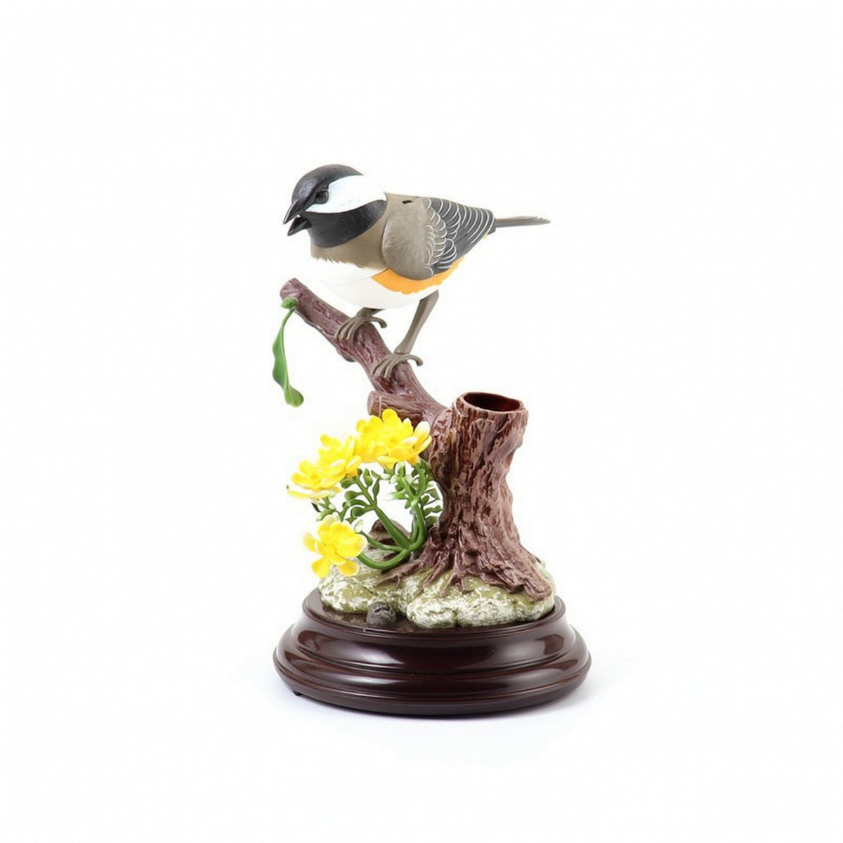Exquisite Animated Bird Ornament Interactive Bird Statue with Base Motion-Activated Animal Statue Tabletop for Collectors, Desk, Shelf