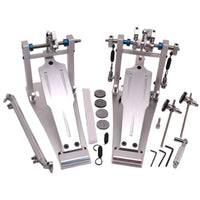 Double Bass Drum Pedal Metal Double Pedal with a Drive Shaft Shaft Stable Hardware for Drummers, Stage, Studio