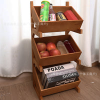 Solid Wood 3-Tier Storage Shelf for Kitchen, Living Room, and Dining Room