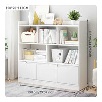 Adjustable Width Bookcase Expandable Bookshelf Display Rack Tall Organizer Shelf with Multi-tier Storage Space-saving Wood Material Suitable for Living Room Bedroom Home Office Apartments Dorms