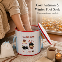 Foldable Foot Bath Basin with Lid, Portable Insulated Foot Soaking Tub for Travel and Home Use, Calf-High Design