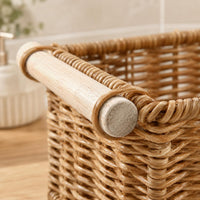 Rectangular Woven Basket Open Top Rectangular Storage Basket Handwoven