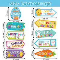 Easter Egg Search Yard Signs Weather Resistant Easter Egg Search Sign Set Sturdy Bunny Trail Yard Stake for Yard, Lawn