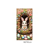 Easter Door Cover Vibrant Colors Joyful Easter Door Sign Large Size for Outdoor