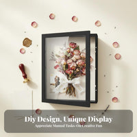 Wooden Shadow Box Solid Wood Keepsake Shadow Box Frame for Collectors, Crafters