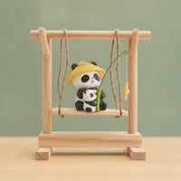Panda Swing Ornament Artisanal Panda Figurine Adorable for Office, Living Room