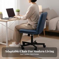 Space-Saving Upholstered Rotate Chair Ergonomic Supportrest Scalloped Support Rolling Chair Height Adjustable Padded Pad