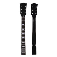 LP Style 22-Fret Maple and Rosewood Guitar Neck, Black Glossy, DIY Replacement Part