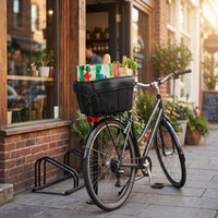 Mesh Bike Basket Padded Front Cycle Basket Dog Cycle Seat Tapered Pet Carrier Rectangular for Commuters, Folding Bikes