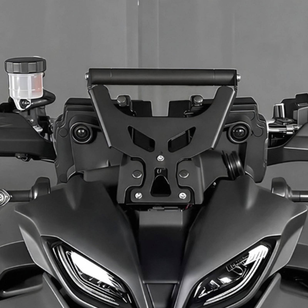 Motorcycle Navigation Bracket Matte Black Motorcycle Phone Bracket Dash Cam Mount Curved Support Multi-Functional