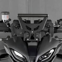 Motorcycle Navigation Bracket Matte Black Motorcycle Phone Bracket Dash Cam Mount Curved Support Multi-Functional