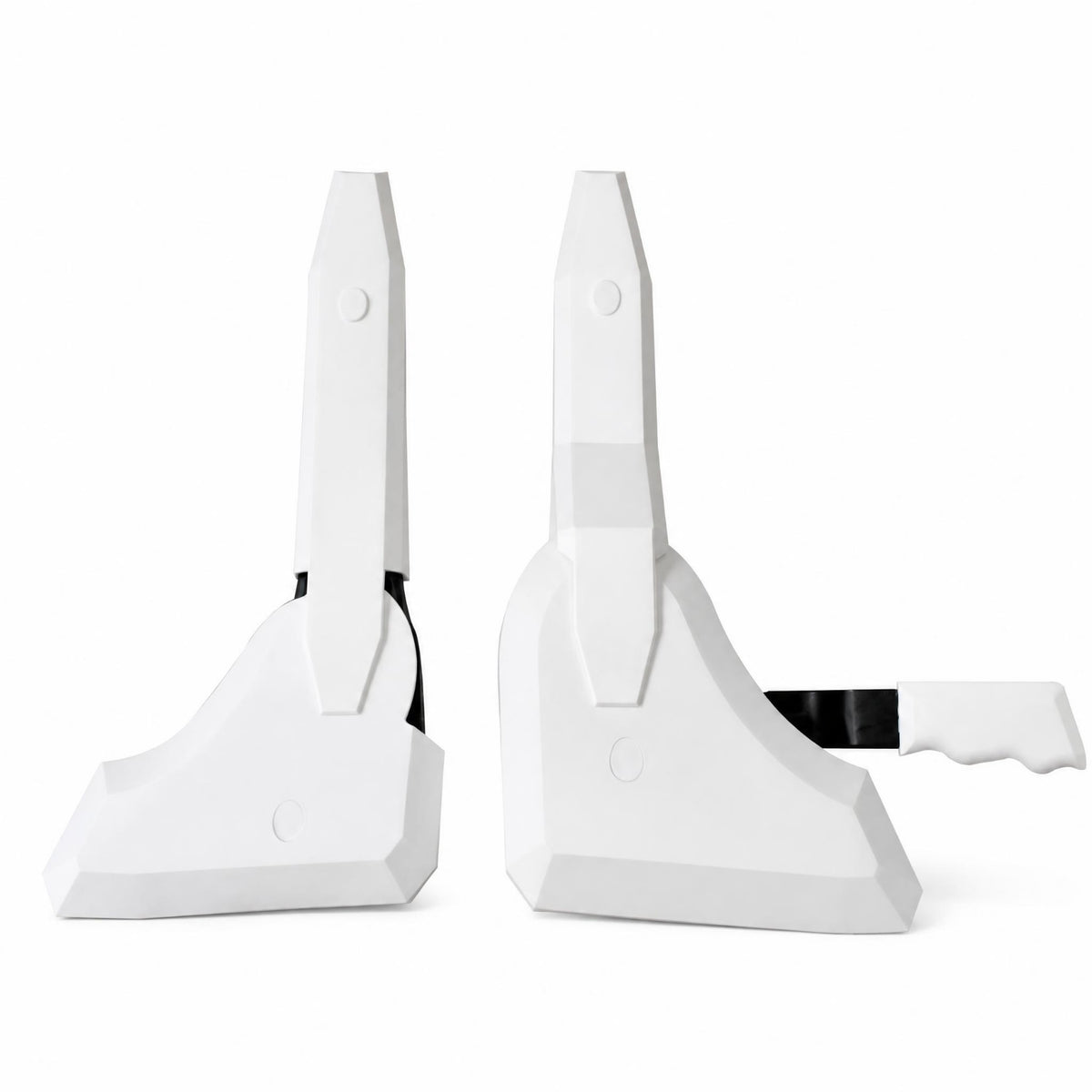 Left and Right Pair Chair Angle Adjuster Black Handle Chair Recline Mechanism White Shell