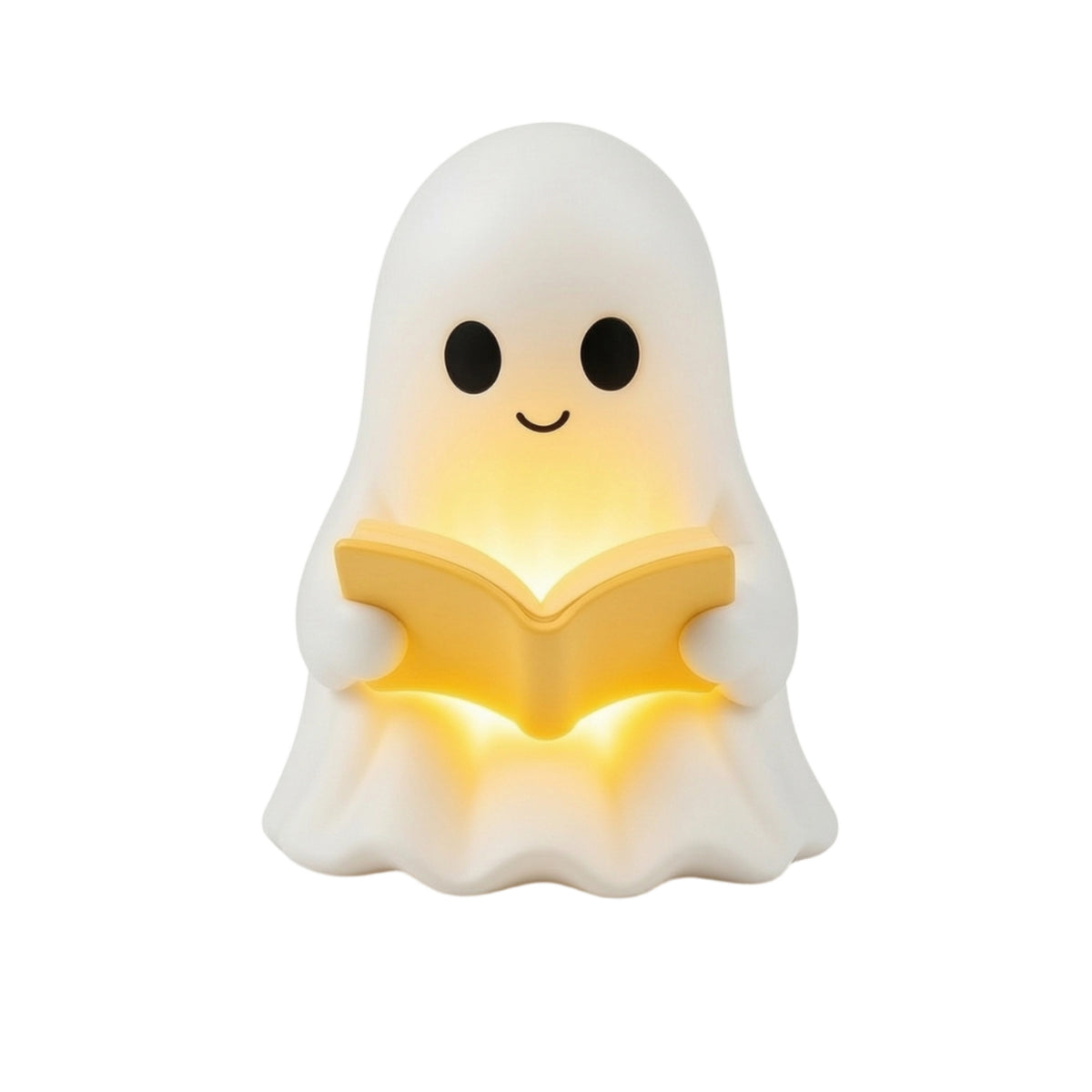 Ghost Lamp with Book Cute Nightlight Warm Glow for Bedroom