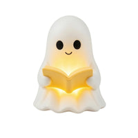 Ghost Lamp with Book Cute Nightlight Warm Glow for Bedroom