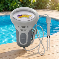 Handheld pH and Cl2 Tester with Sensor Rod Portable Pool Water Tester with Sensor Rod Manual Analog Pool Monitor Accurate for Spa Owners, Hot Tubs