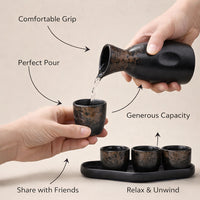 Ceramic Sake Set, Light Luxury Retro Style