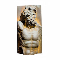 Classical Male Torso Statue Rectangular Backing Home Decor Museum-Inspired