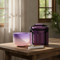 Sound Bowl with Carrying Bag Colorful Crystal Sound Bowl B-Key bowlNote for Meditators, Meditation Areas