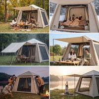 Leak-Resistant Inflatable Tent with Pump Heavy-Duty Oxford Cloth Inflatable Tent Windproof Shelter Long-Lasting for Family Trips