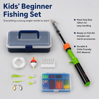 Verdant Childrens Fishing Rod, 1.2m Fishing Set for Kids with Reel & Line, Junior Fishing Kit for Micro Aquatic Animals