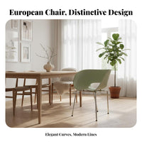 Ribbed Shell Chair Modern Design Indoor Furniture Easy Assembly for Dining Room