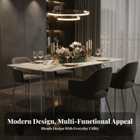 Sintered Stone Top Acrylic Leg Table Italian design Household Furniture Light Luxury Rectangular Shape for Small Apartment Dwellers, Homeowners, Interior Designers, Dining Room, Kitchen, Home