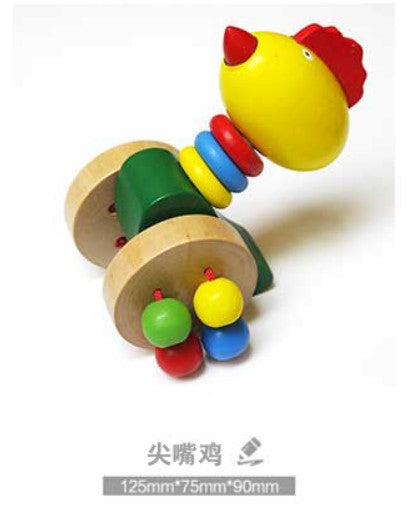 婴儿木质童宝宝学步车手推车玩具单杆小鸭子推推乐1-2岁半男女孩