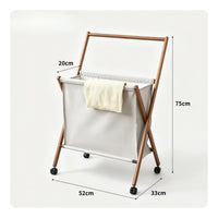 Laundry Hamper with Hanging Rail Foldable Laundry Hamper with Wheels Space-Saving for Bedroom