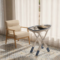 Distressed Folding Table Space-Saving Folding Side Table Foldable for Entryway