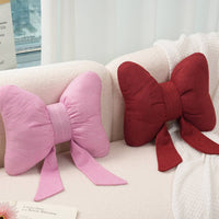 Bow Pillow Decorative Back Cushion Cute for Couch