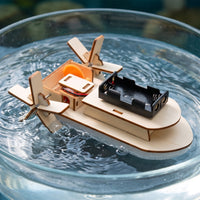 Hands-on Wooden boat Model STEM Educational Toy Science Experiments Boat
