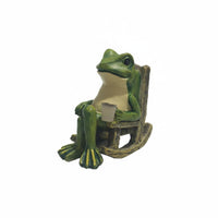 Frog Rocking Chair Statue Weather Resistant Solar Frog Garden Light Auto