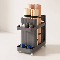 Athletic Gear Storage Organizer Mobile Sports Gear Organizer Space-Saving Storage Cart with Wheels for Fitness Enthusiasts, Small Apartments