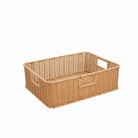 Imitation-Rattan Basket Reinforced Rectangular Storage Basket Tabletop