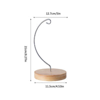 Ornament Hanger Stand Sturdy Desk Display Bracket Wood Base for Outdoor, Garden