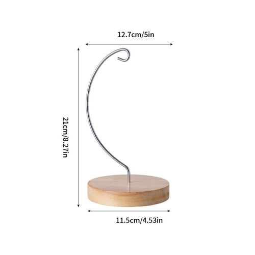 Ornament Hanger Stand Sturdy Desk Display Bracket Wood Base for Outdoor, Garden