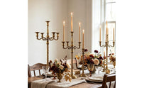 5 Arm Candelabra Antique Bronze Finish 5-Arm Candle Holder Vintage Design