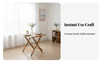 No-Assembly Foldable Table Foldable Design X-Brace Frame Trestle Table Space-Saving Easy to Clean for Telecommuting Workers