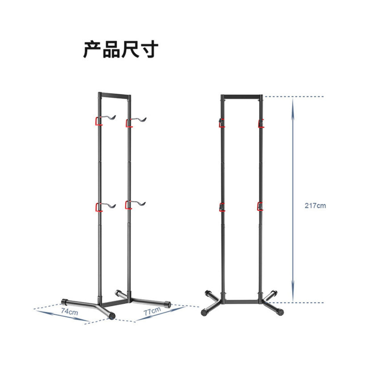 Space-Saving Bike Floor Storage Rack Upright Bike Parking Rack Long-Lasting Bike Parking Stand Stable for Cyclists