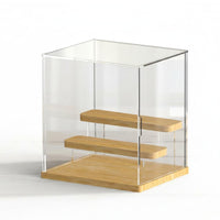 Acrylic Display Case Wooden Shelves Household Storage Transparent