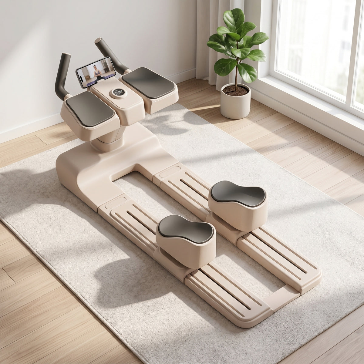 Crawling Exercise Machine Foldable Abdominal with Rails Sliding Crawling Machine for Adults, Home Gym, Apartment