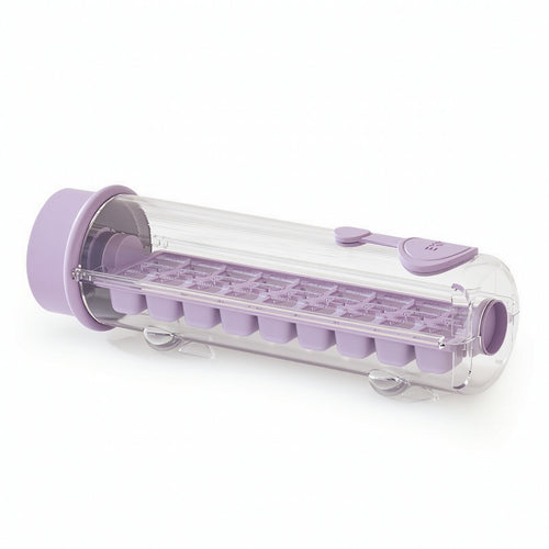 Ice Mold Twist-release Easy Release Cylindrical Mold with Lid Bpa-free Food-safe Stackable Tray Flexible Portable Suitable for Narrow Freezer Compartments Home Kitchen